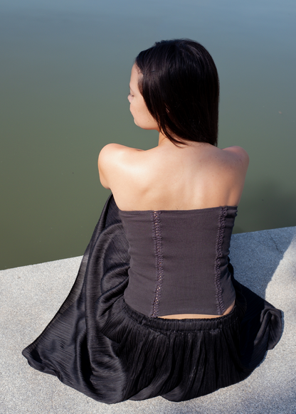 Soft Black Twin Rose Tube